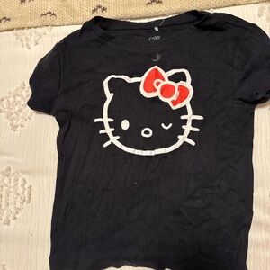 Sanrio Black Hello Kitty Shirt with Red Bow